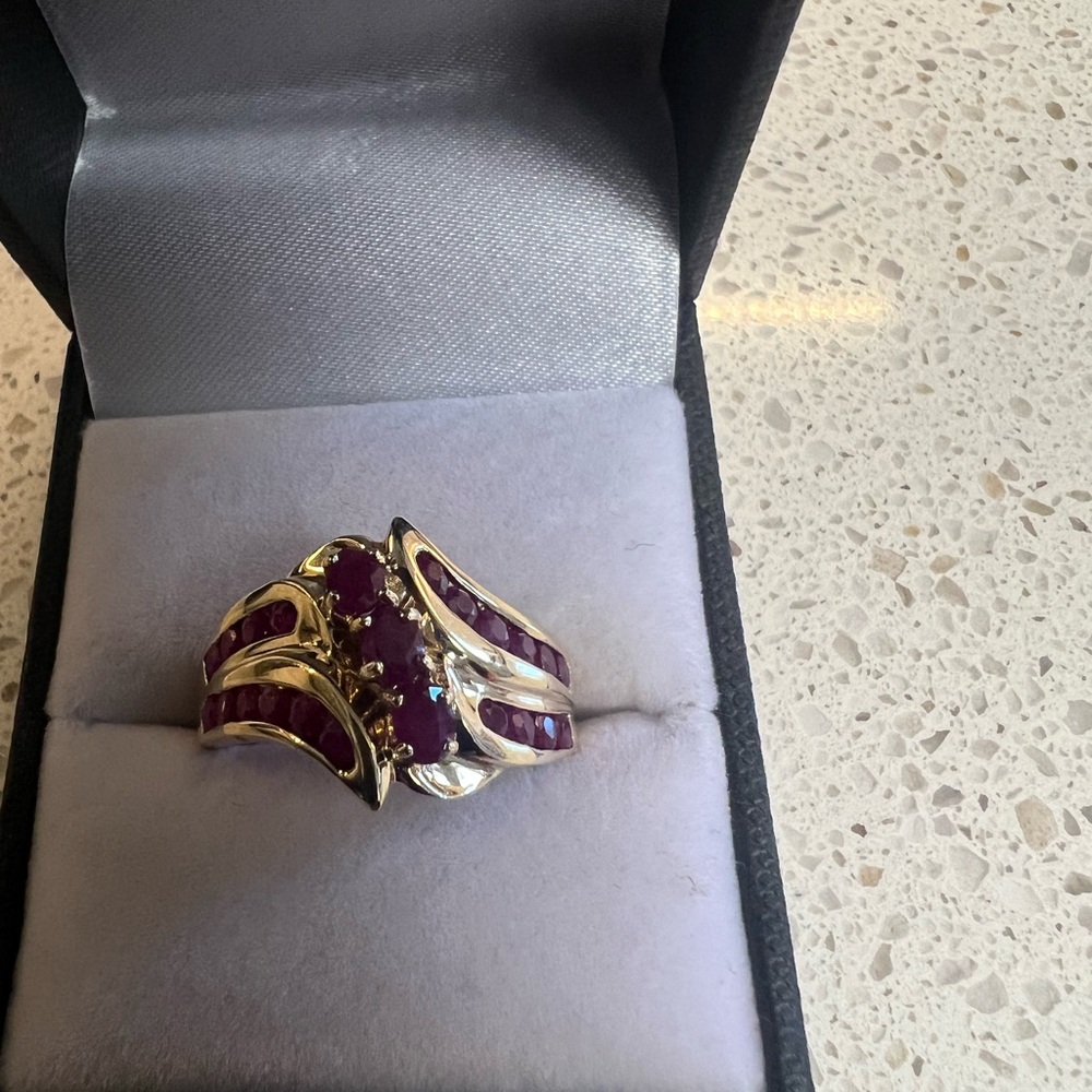 Solid 10K Yellow Gold & Ruby Ring